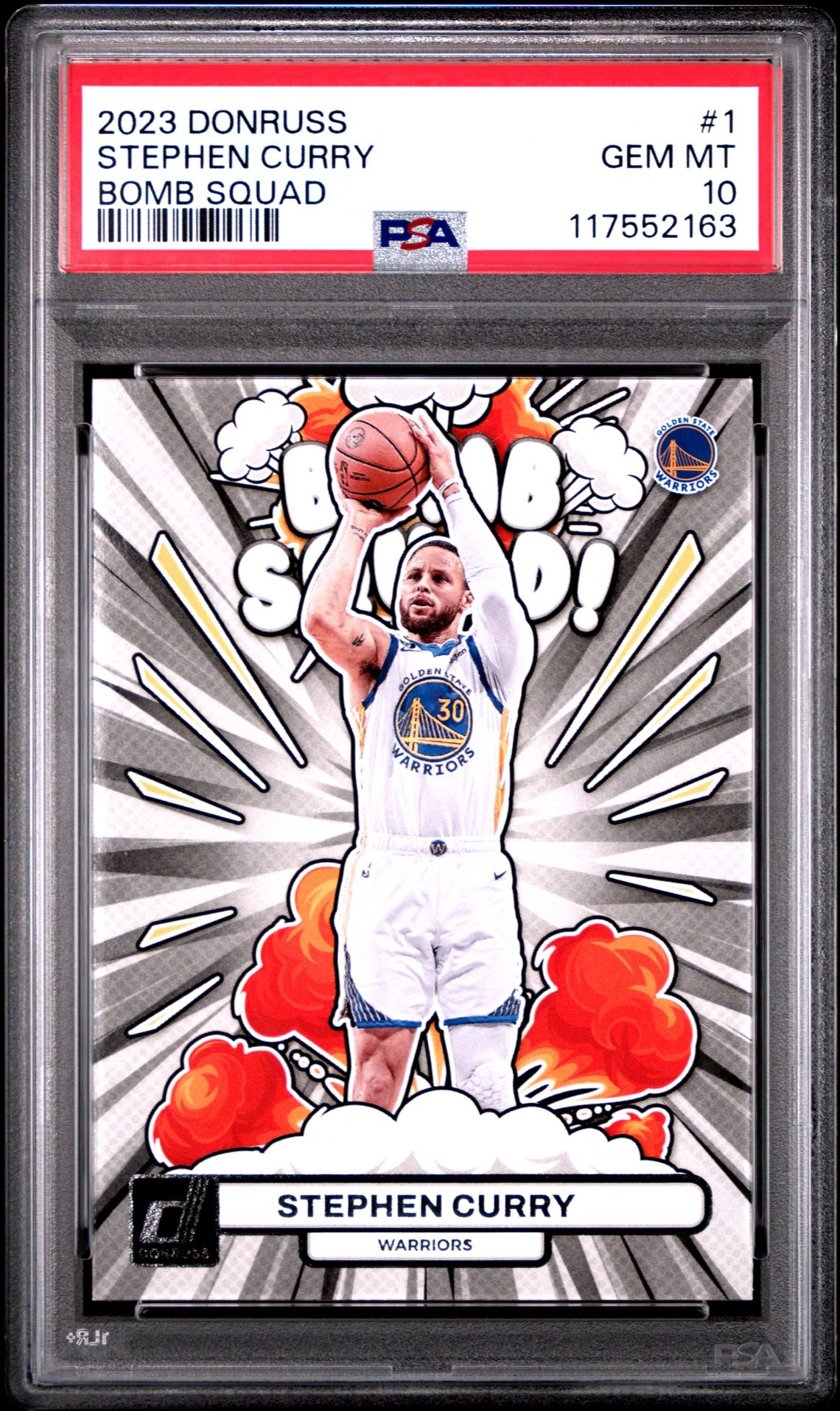 2023 Panini Donruss Bomb Squad Stephen Curry #1 Gem Mt 10 front