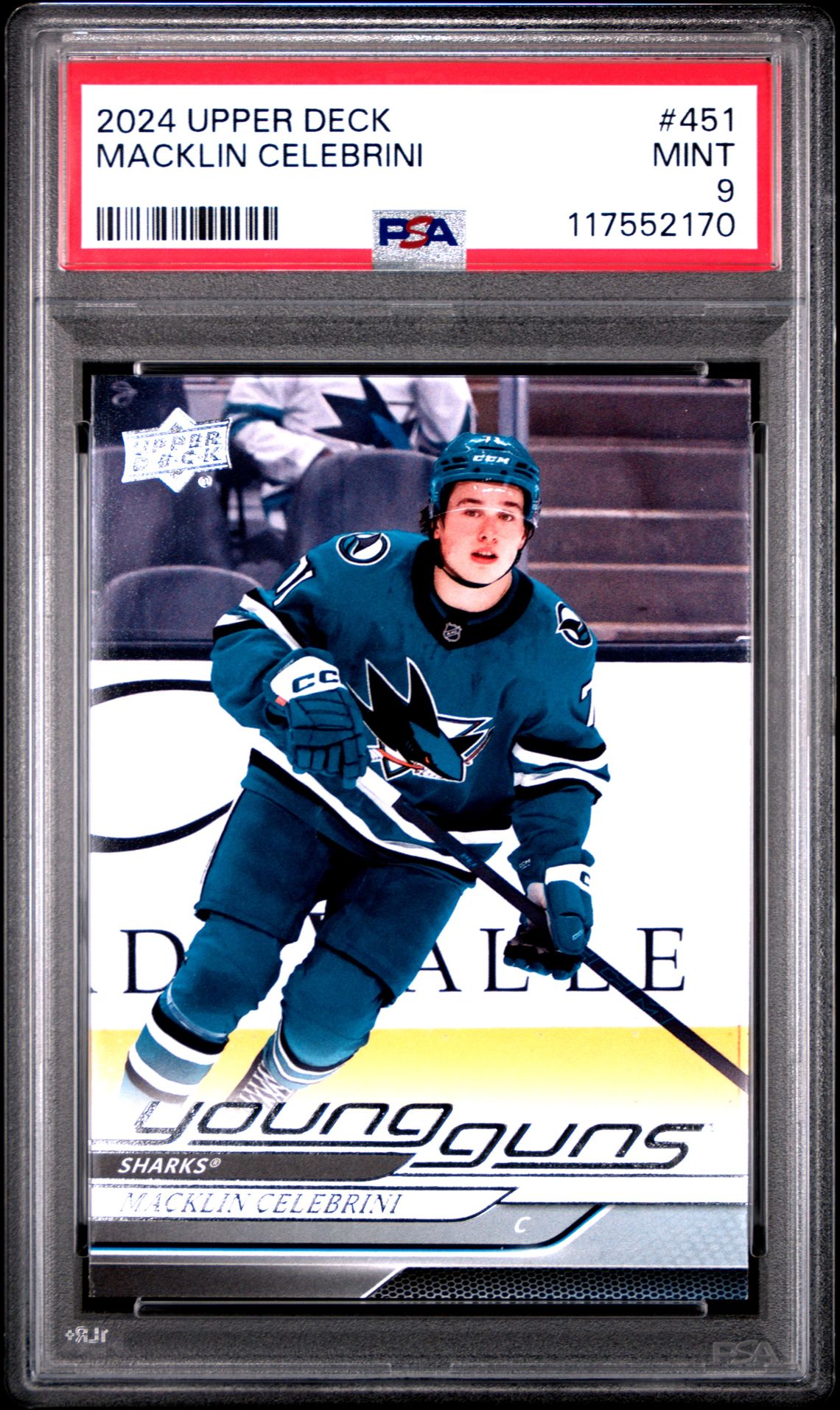 2024 Upper Deck Macklin Celebrini #451 Mint 9 front