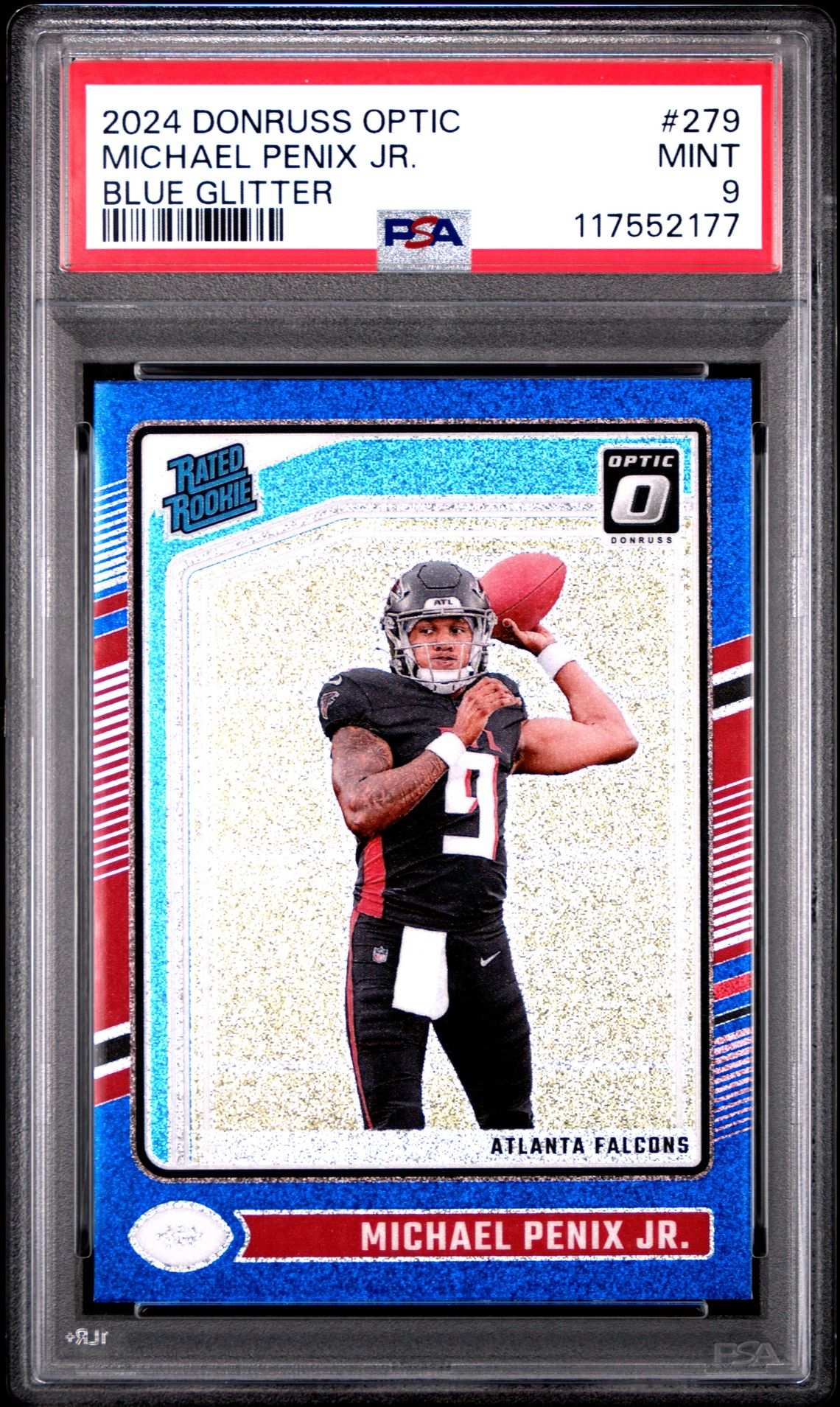 2024 Panini Donruss Optic Michael Penix Jr. #279 (Blue Glitter) Mint 9 front