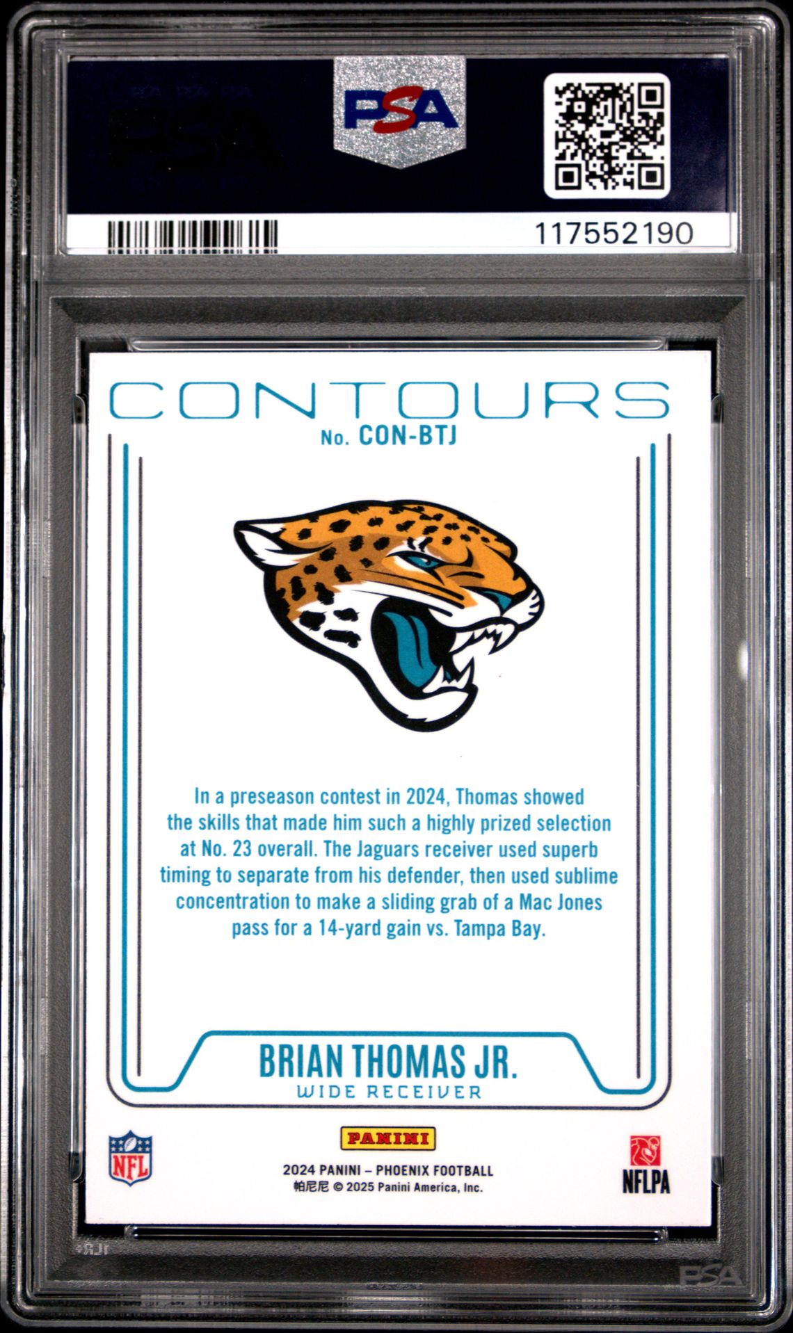 2024 Panini Phoenix Contours Brian Thomas Jr. #Conbtj (Contours-Wave) Mint 9 back