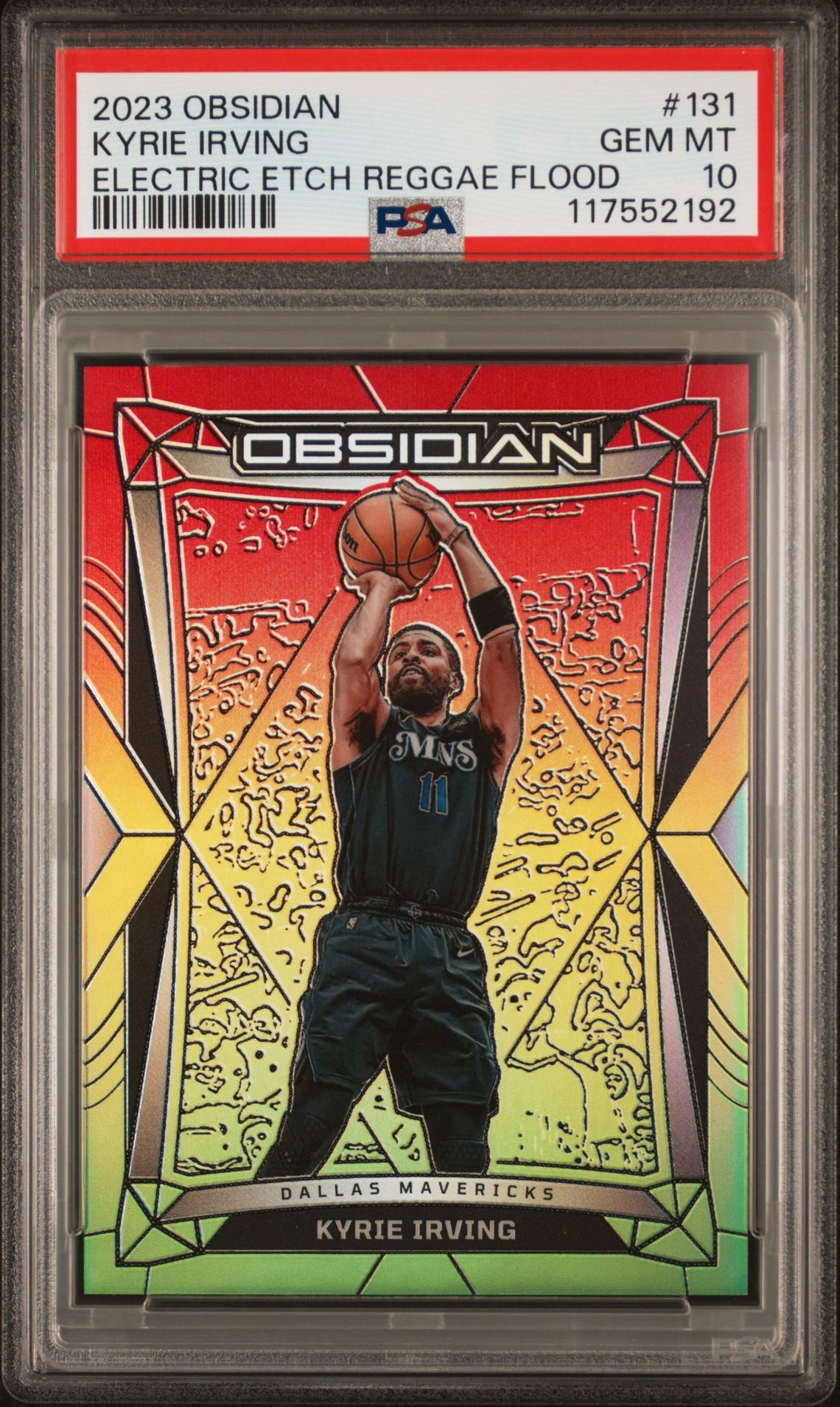 2023 Panini Obsidian Kyrie Irving #131 (Electric Etch Reggae Flood) Gem Mt 10 front
