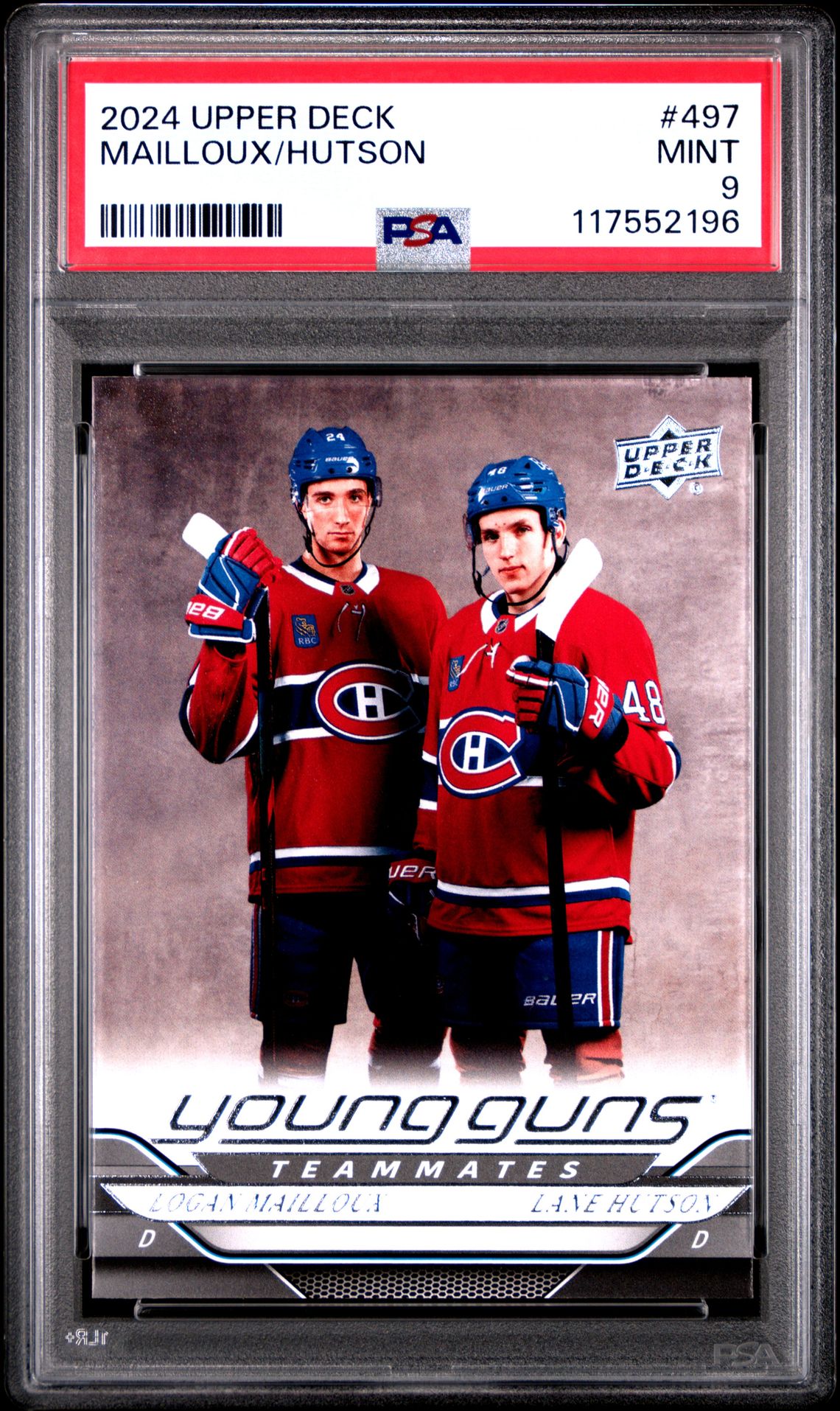 2024 Upper Deck Mailloux/Hutson #497 Mint 9 front