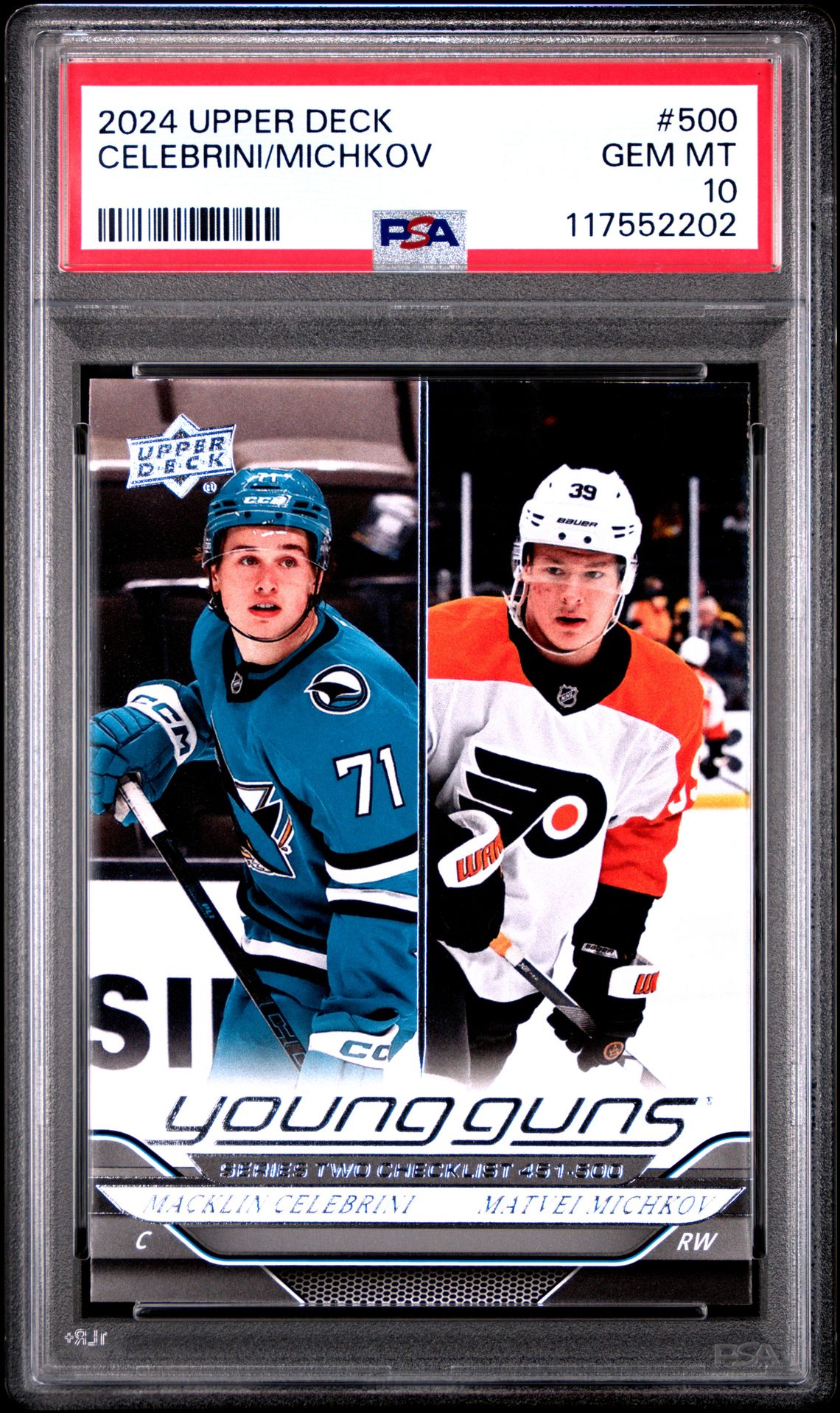 2024 Upper Deck Celebrini/Michkov #500 Gem Mt 10 front