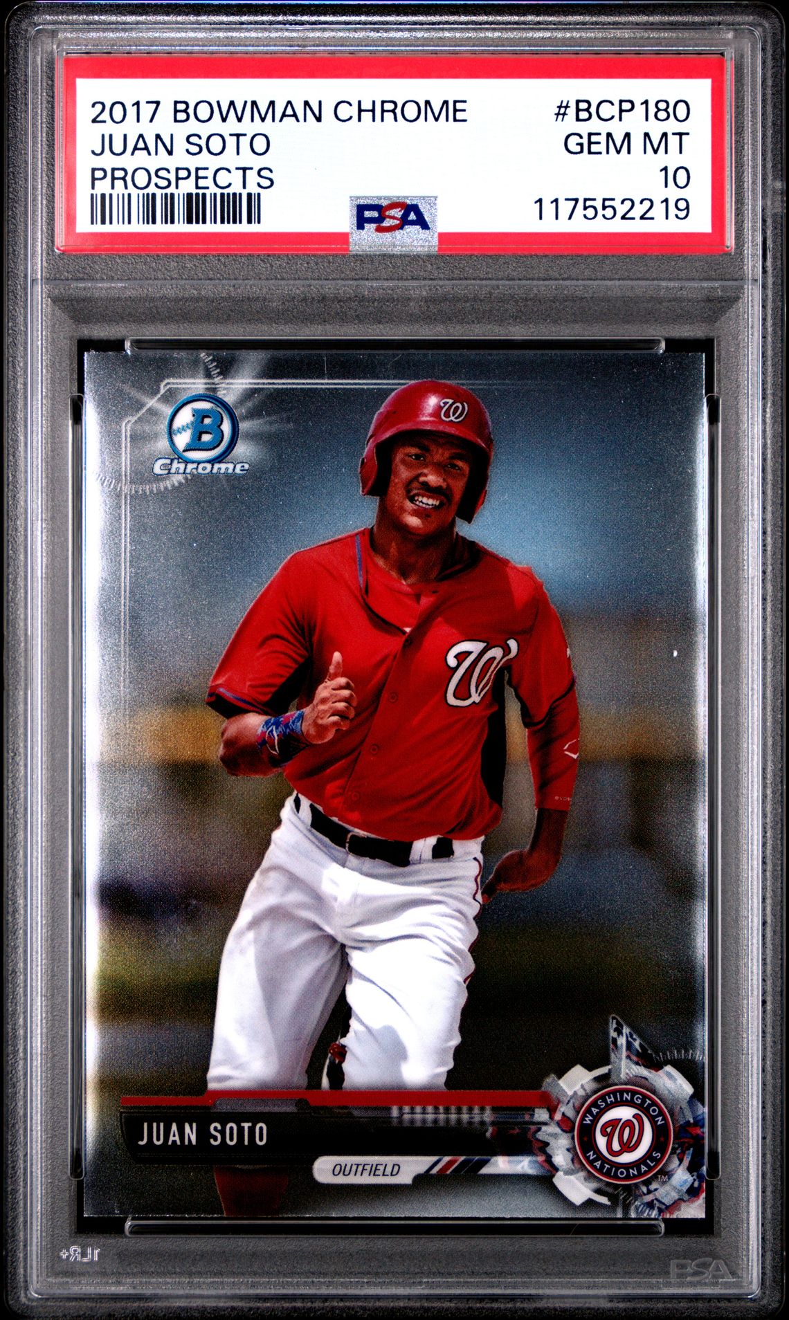 2017 Bowman Chrome Prospects Juan Soto #Bcp180 (Prospects) Gem Mt 10 front