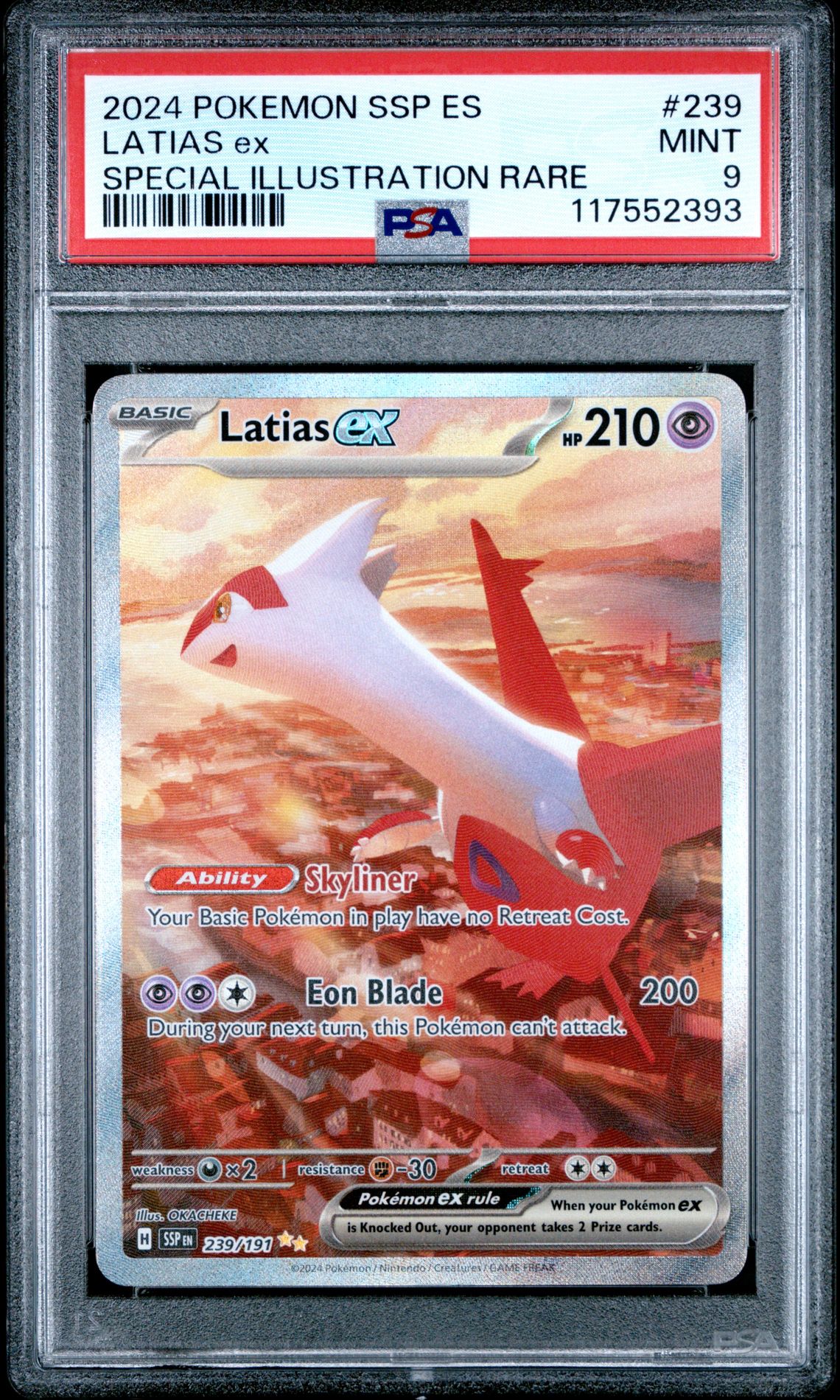 2024 Pokemon Spanish Ssp Es-Surging Sparks Latias Ex #239 (Special Illustration Rare) Mint 9 front
