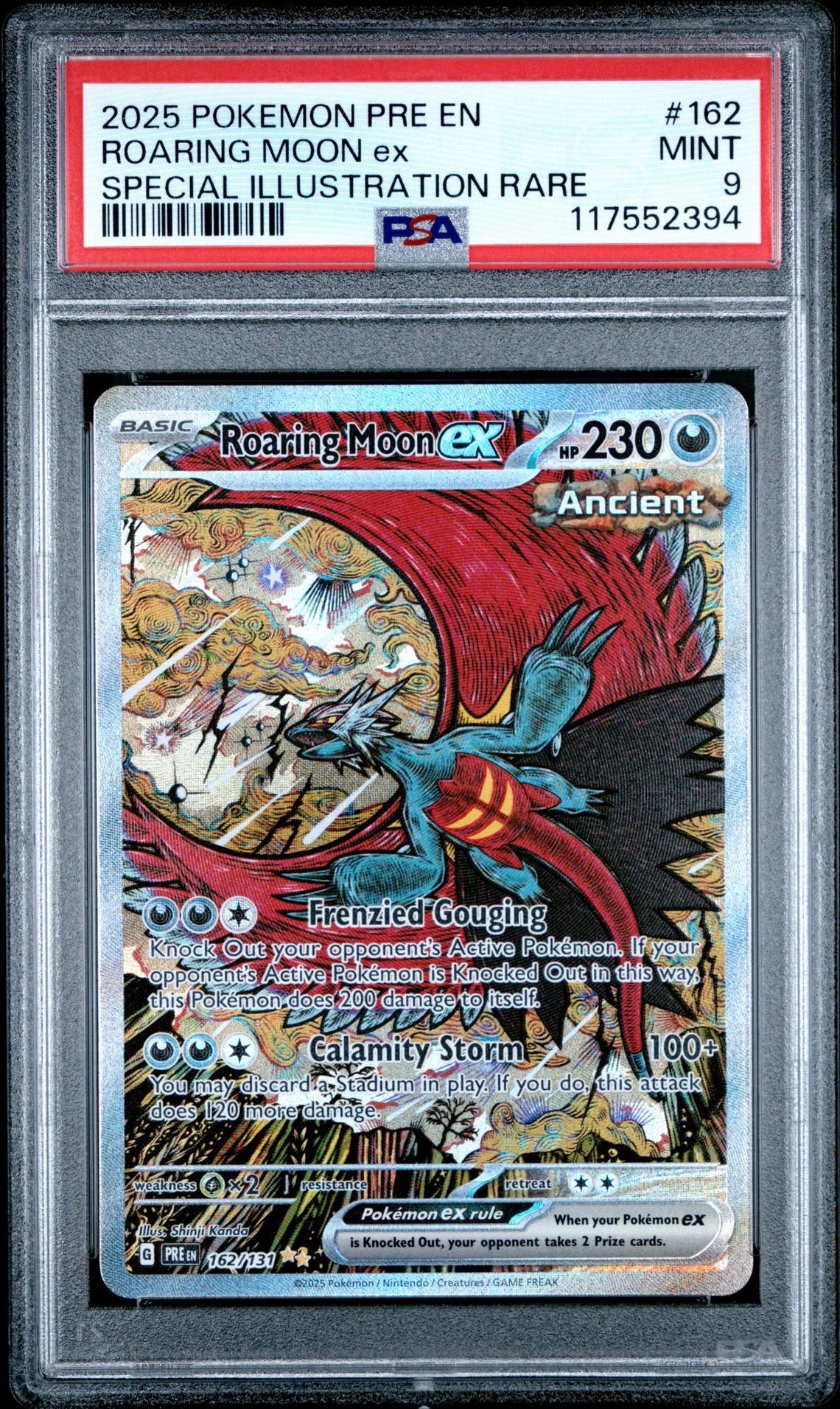 2025 Pokemon Pre En-Prismatic Evolutions Roaring Moon Ex #162 (Special Illustration Rare) Mint 9 front
