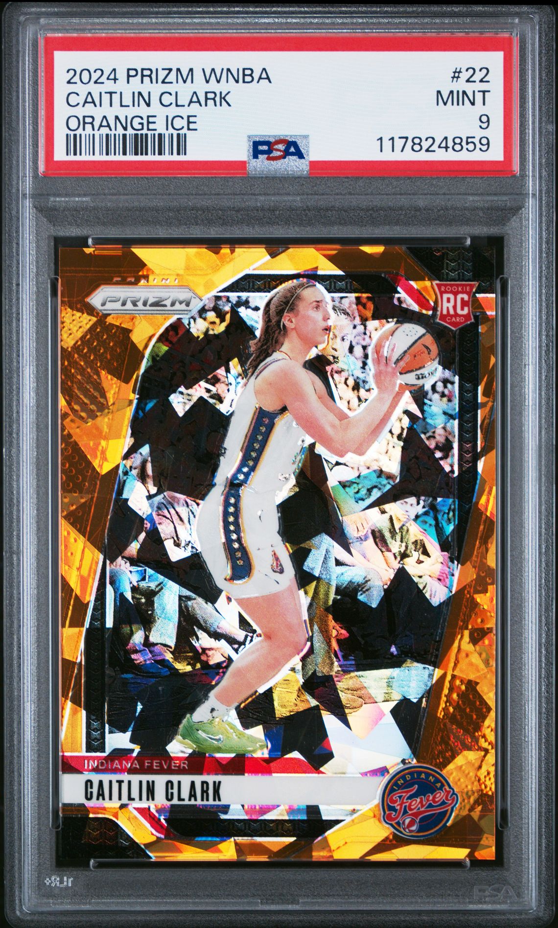 2024 Panini Prizm Wnba Caitlin Clark #22 (Orange Ice) Mint 9 front