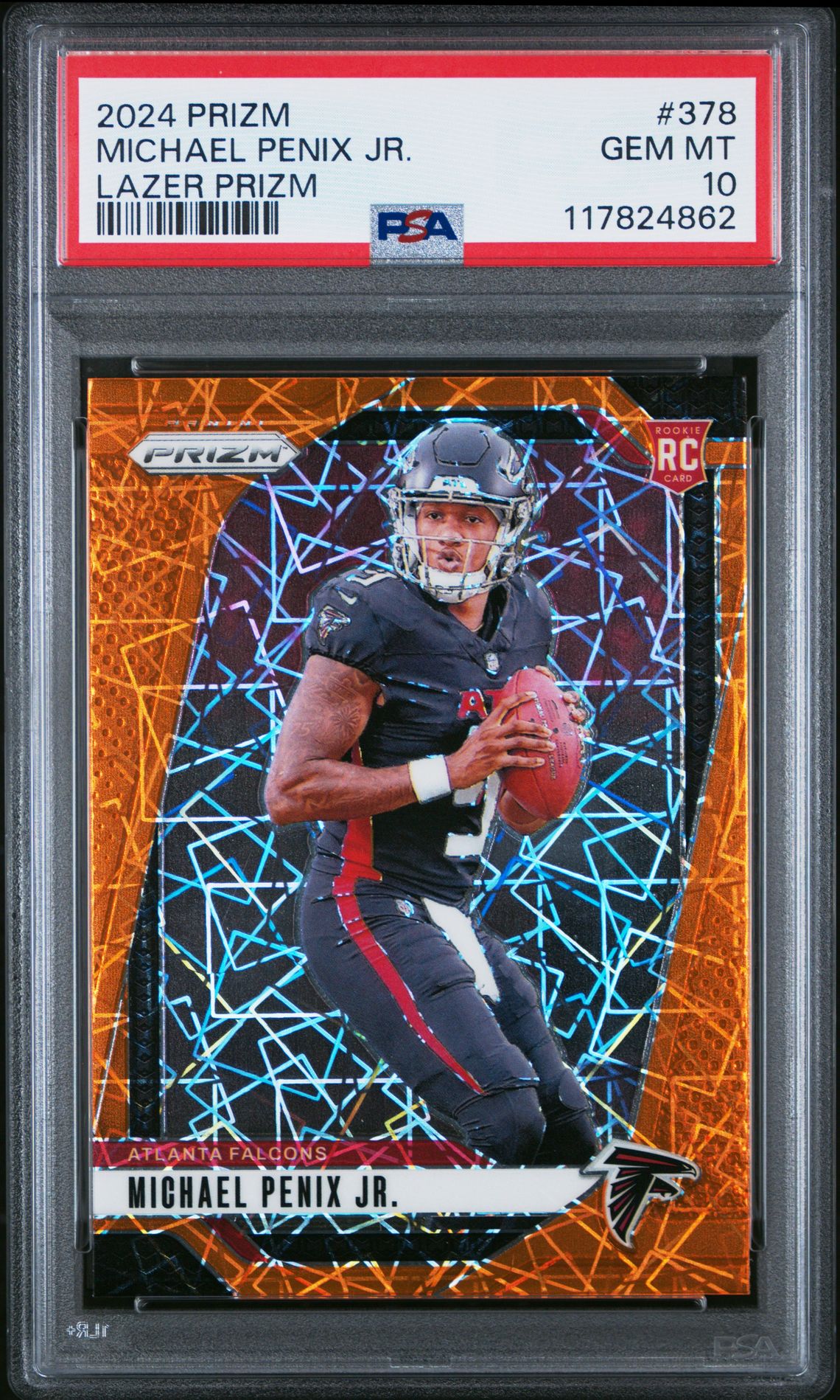 2024 Panini Prizm Michael Penix Jr. #378 (Lazer Prizm) Gem Mt 10 front