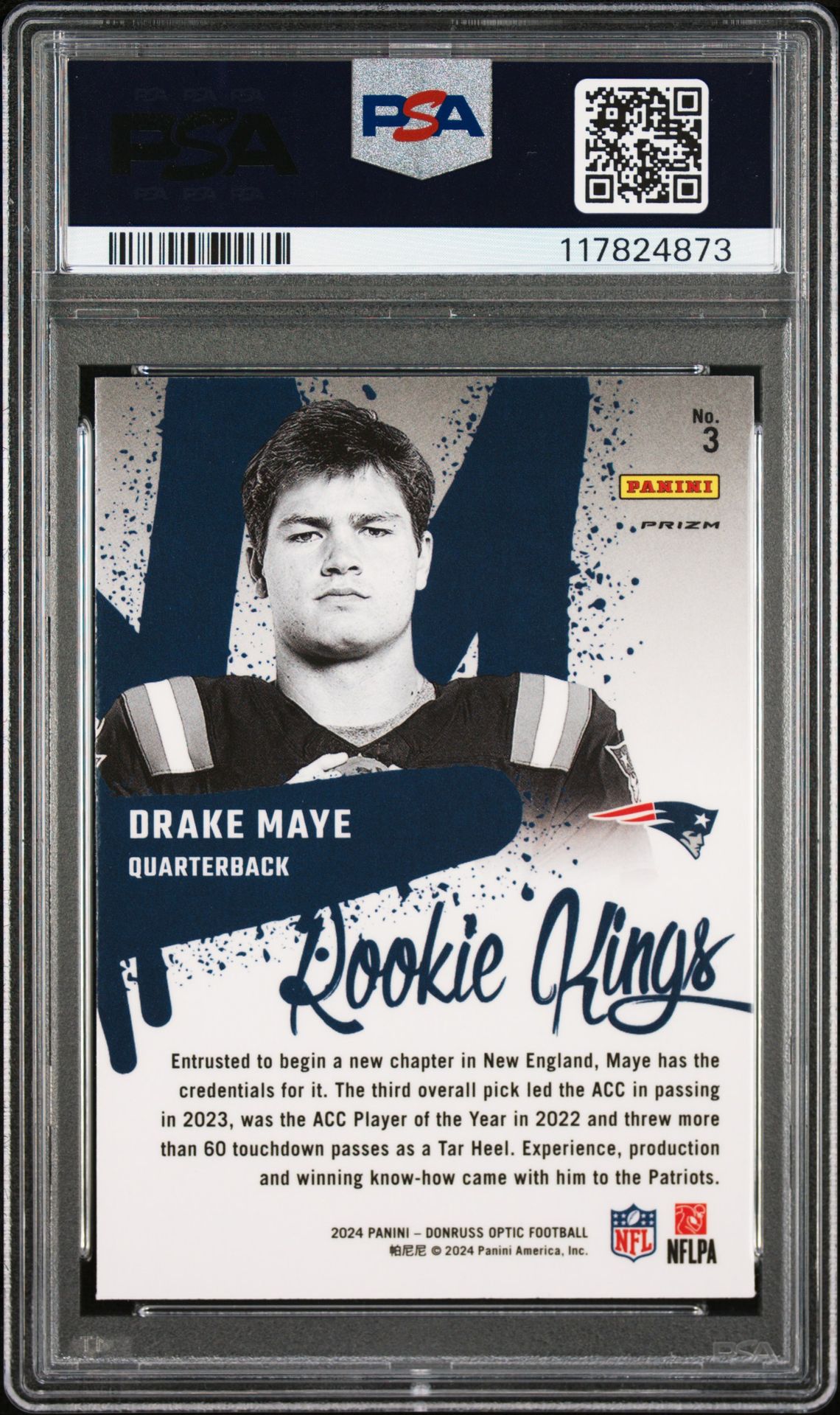 2024 Panini Donruss Optic Rookie Kings Drake Maye #3 Mint 9 back