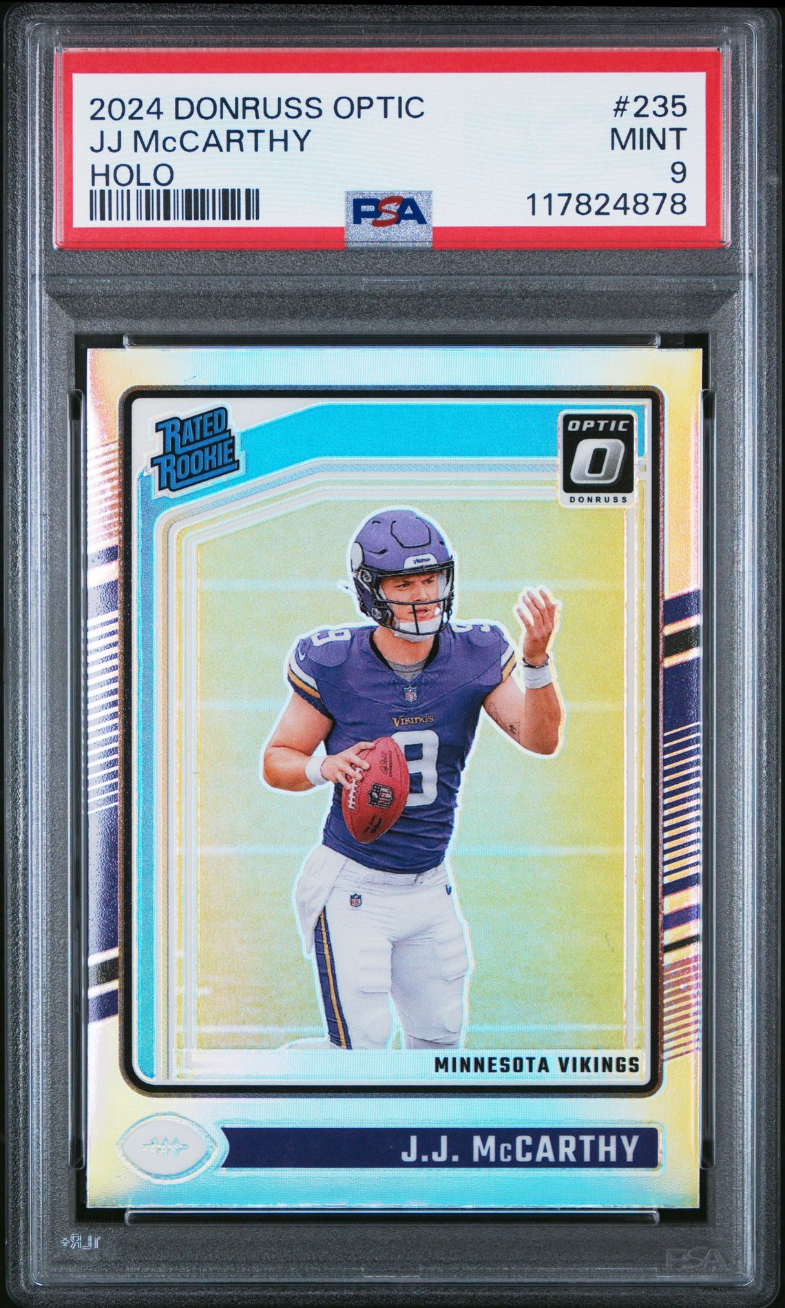 2024 Panini Donruss Optic Jj Mccarthy #235 (Holo) Mint 9 front