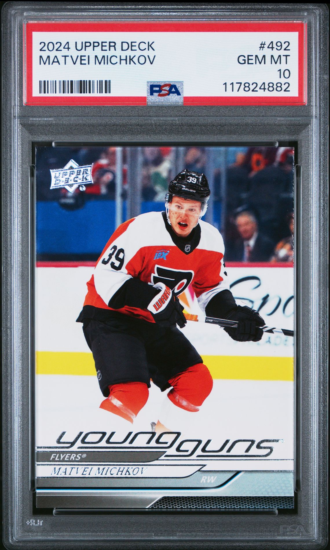 2024 Upper Deck Matvei Michkov #492 Gem Mt 10 front