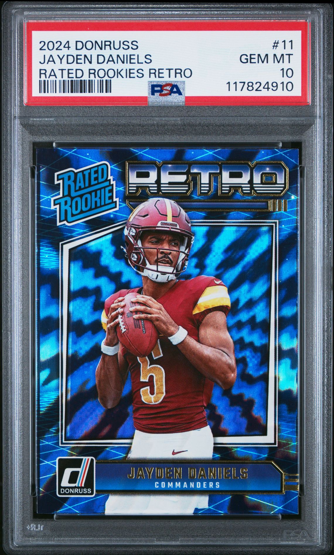 2024 Panini Donruss Rated Rookies Retro Jayden Daniels #11 Gem Mt 10 front