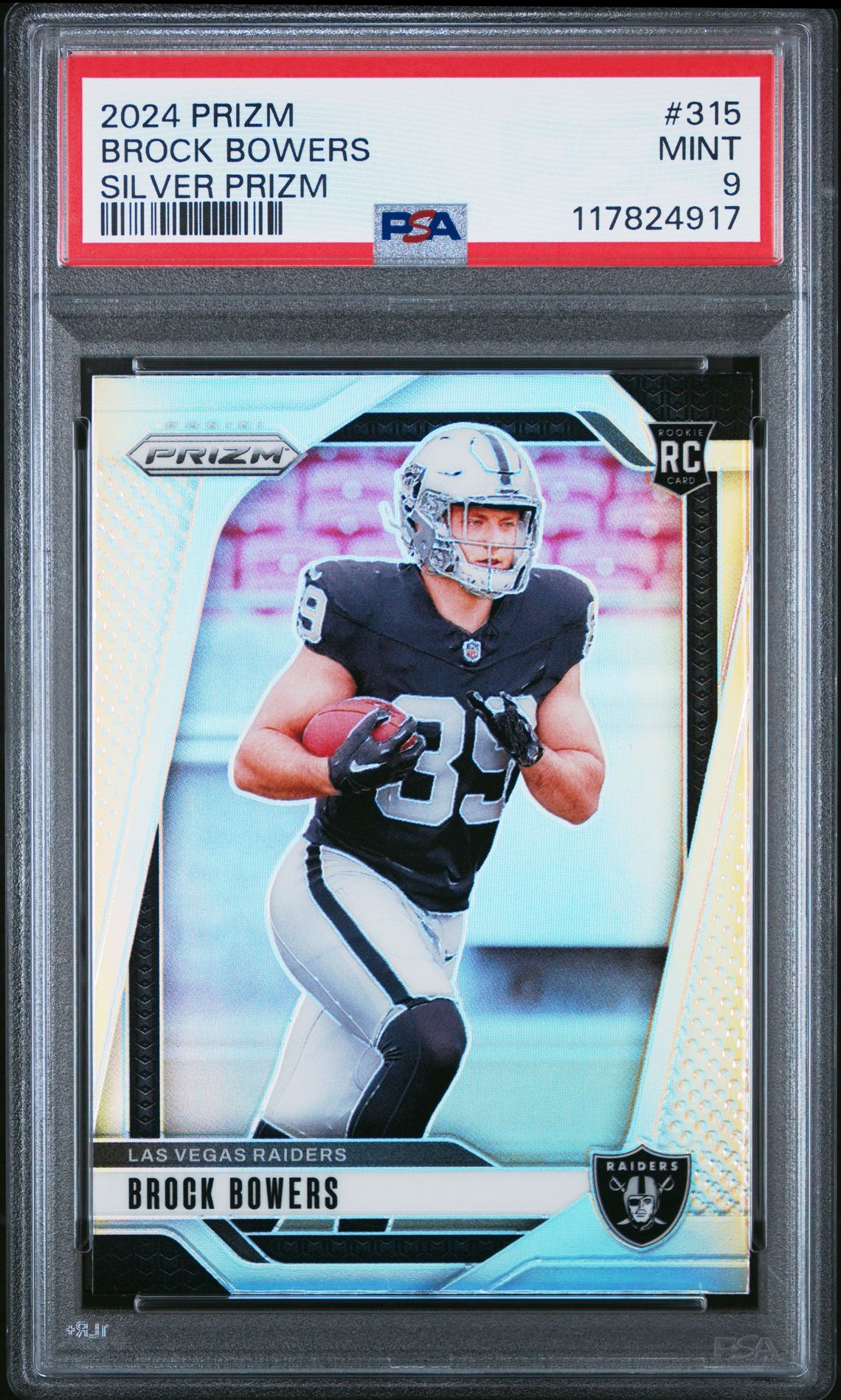 2024 Panini Prizm Brock Bowers #315 (Silver Prizm) Mint 9 front