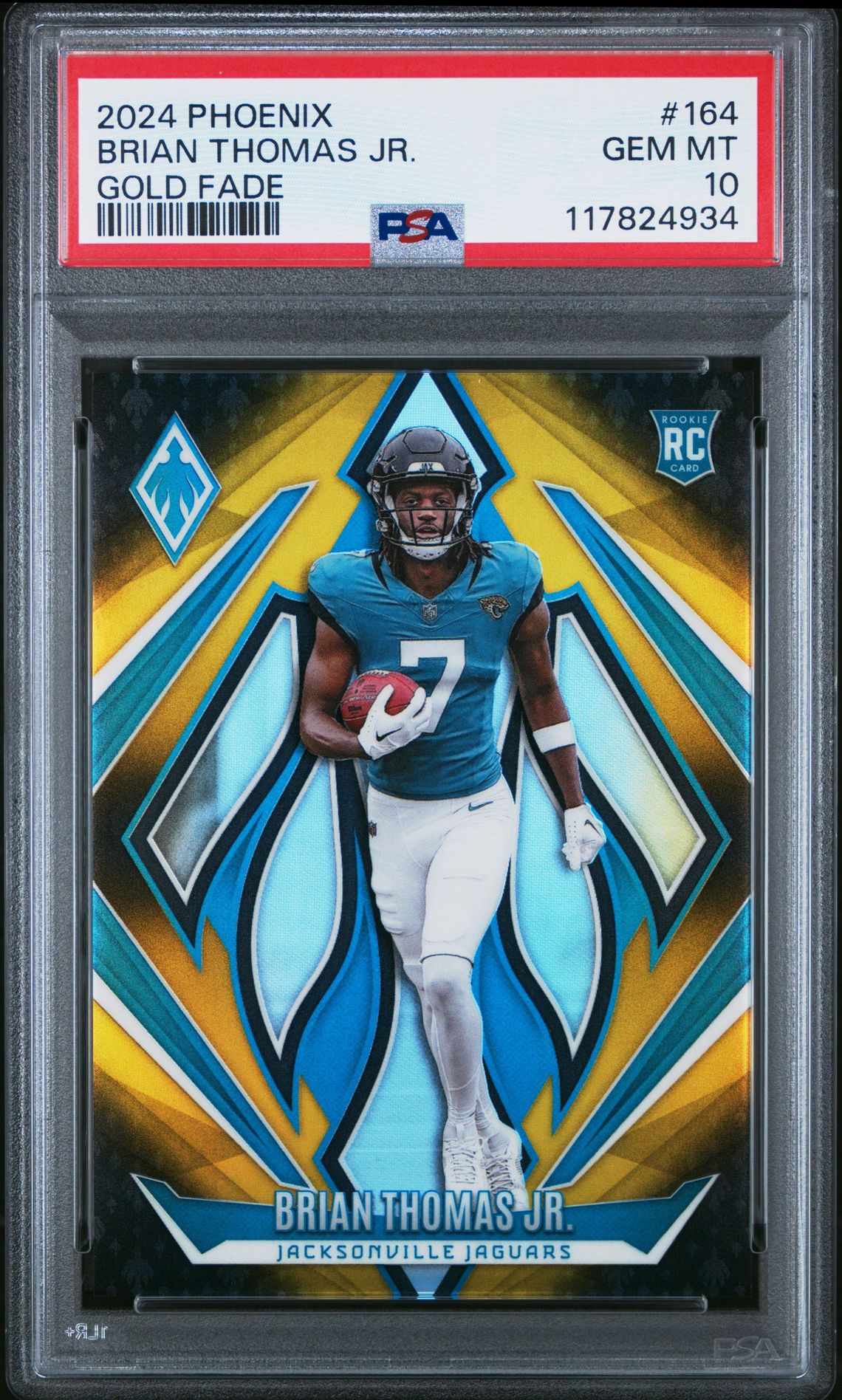2024 Panini Phoenix Brian Thomas Jr. #164 (Gold Fade) Gem Mt 10 front