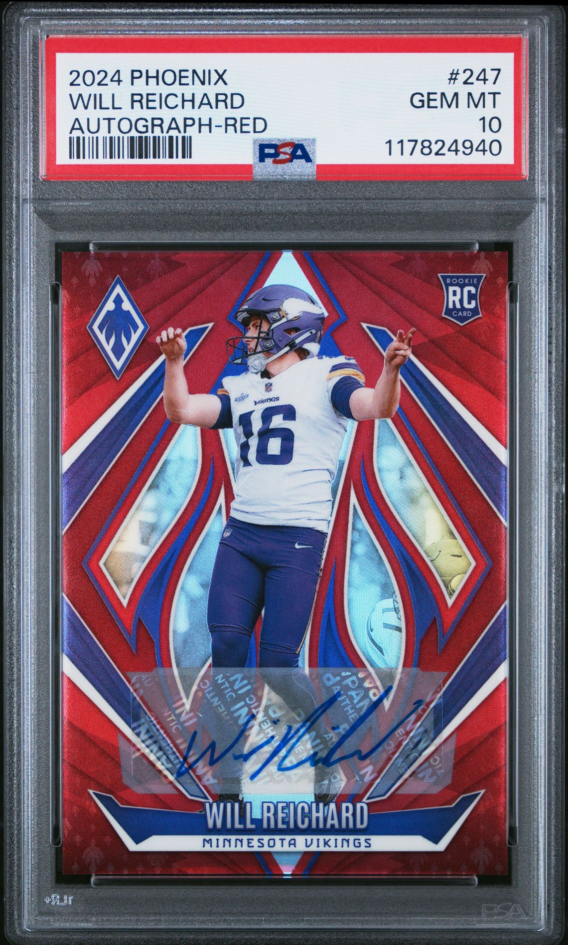 2024 Panini Phoenix Will Reichard #247 (Autograph-Red) Gem Mt 10 front