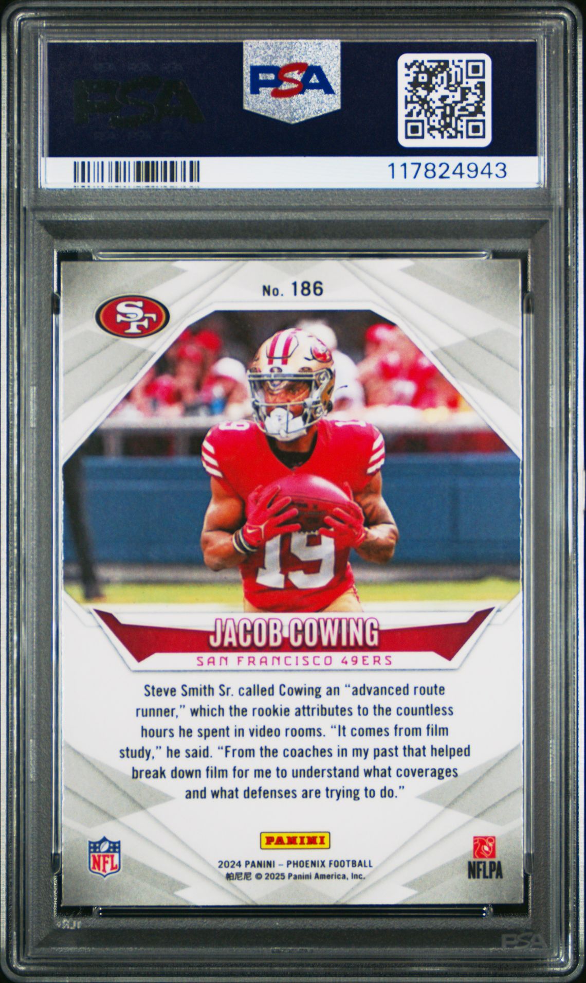 2024 Panini Phoenix Jacob Cowing #186 (Wave) Gem Mt 10 back