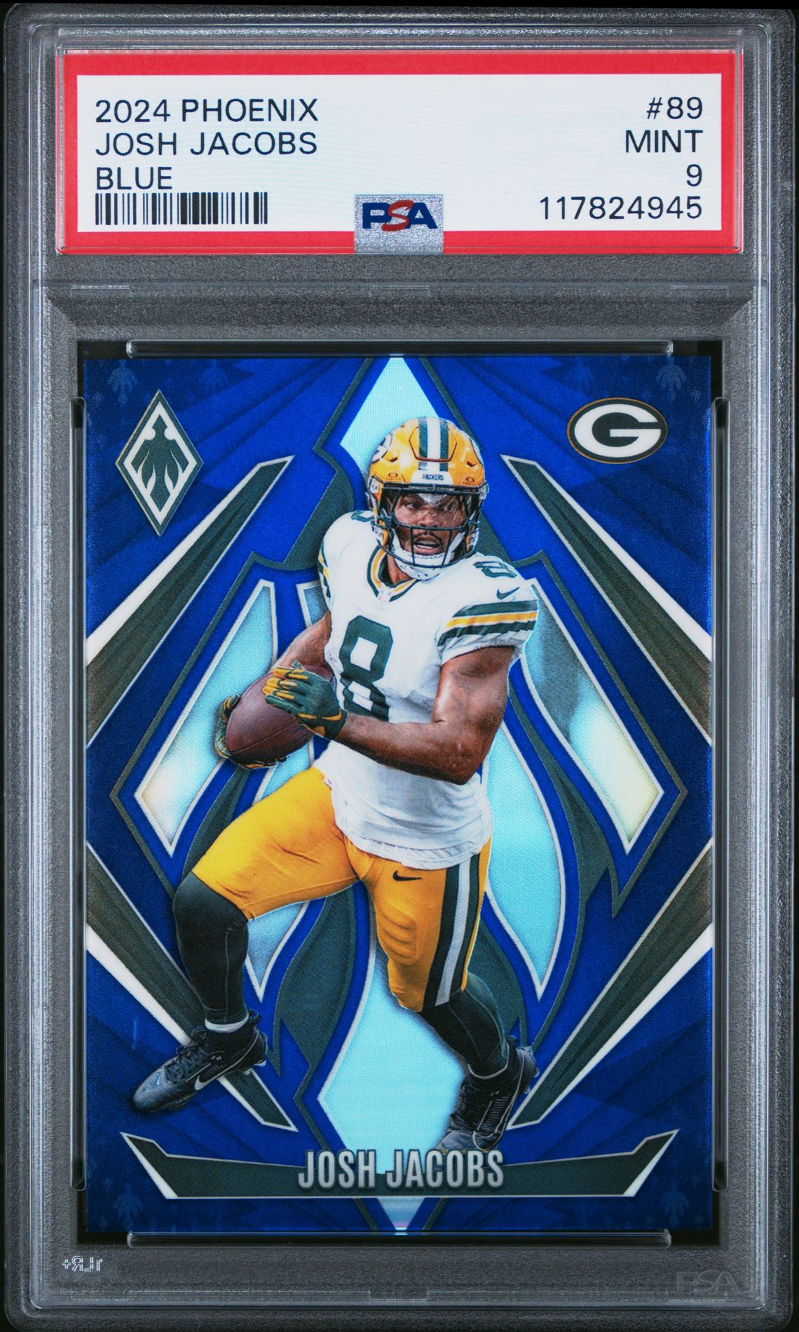 2024 Panini Phoenix Josh Jacobs #89 (Blue) Mint 9 front