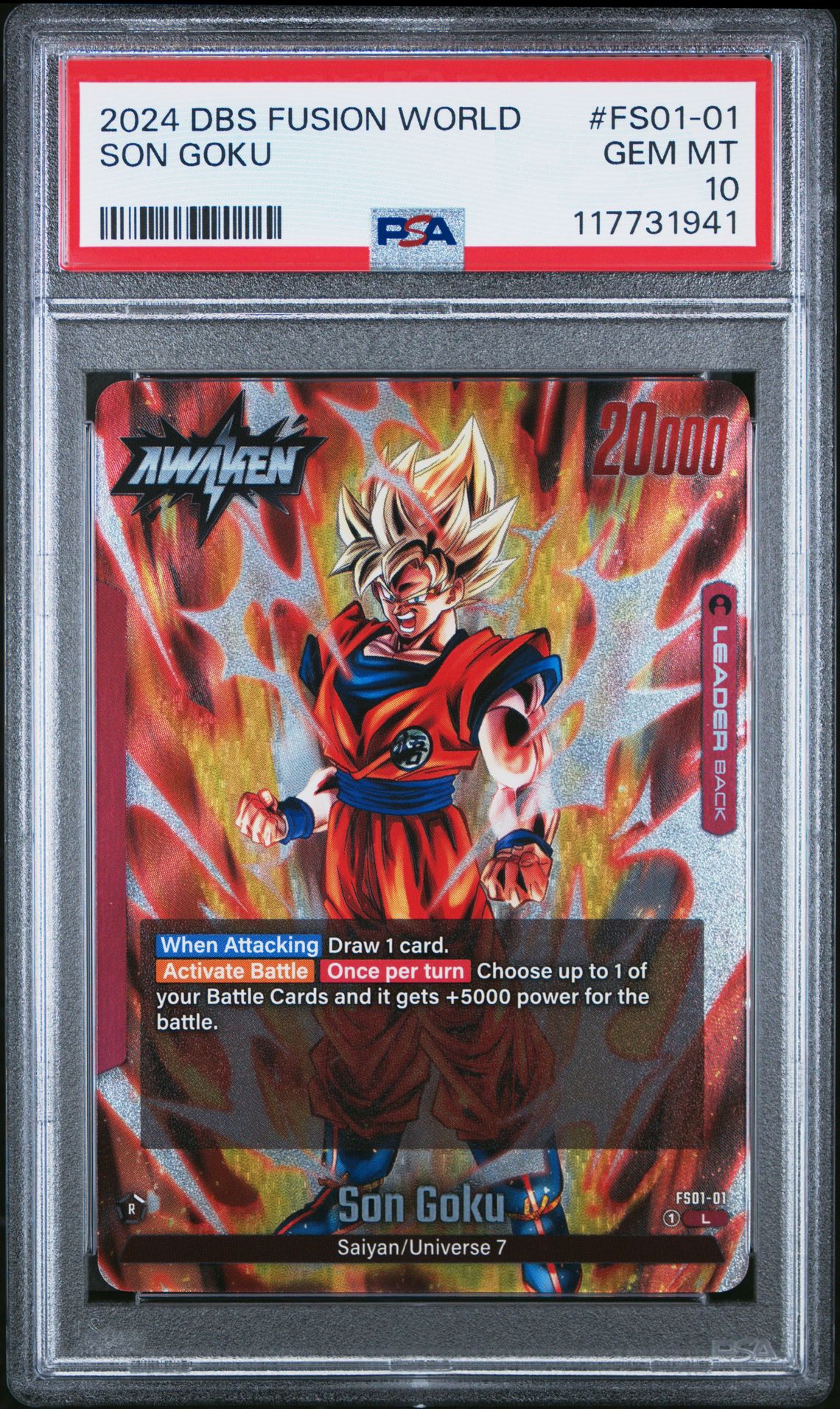 2024 Dragon Ball Super Card Game Fusion World Starter Deck Son Goku Son Goku #Fs01-01 Gem Mt 10 front