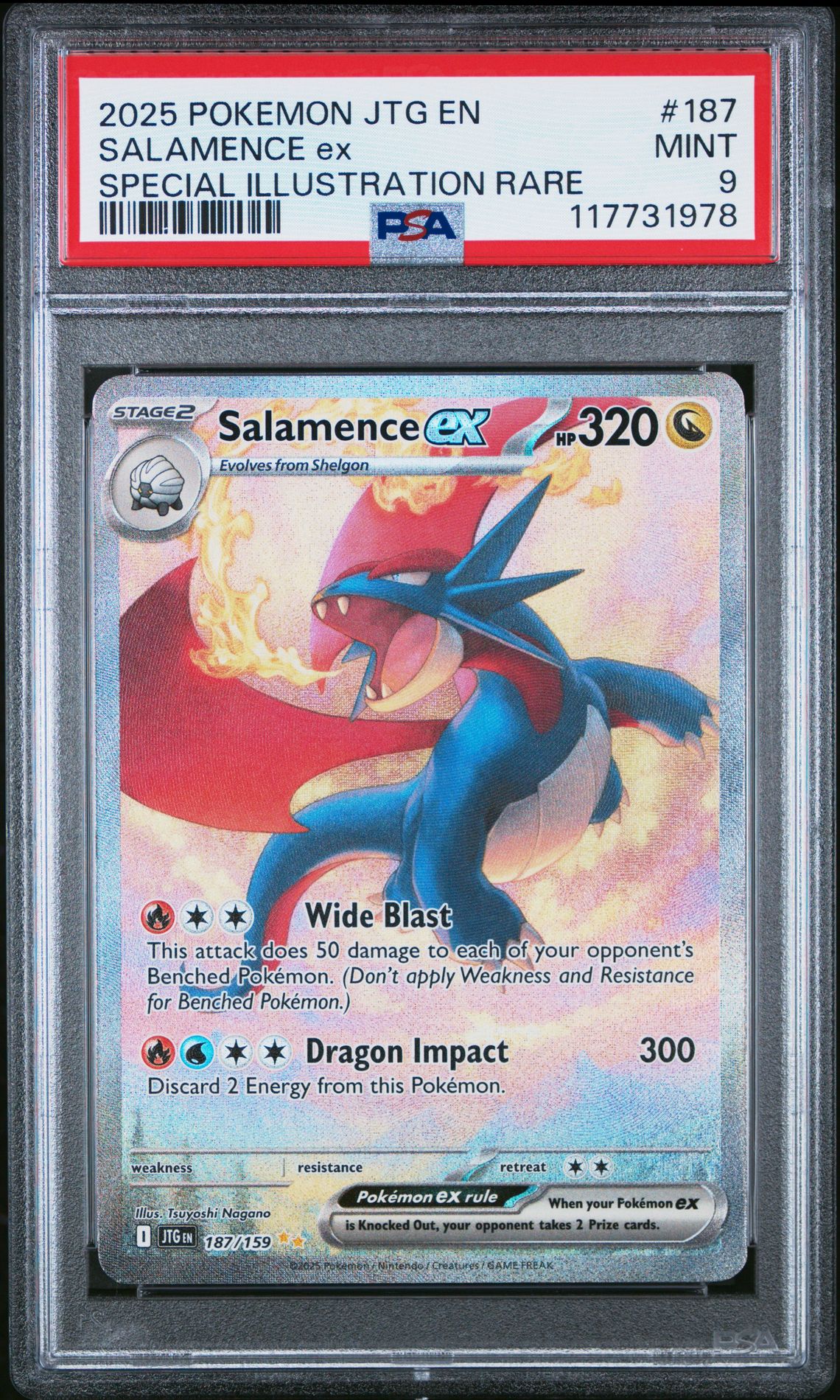 2025 Pokemon Jtg En-Journey Together Salamence Ex #187 (Special Illustration Rare) Mint 9 front