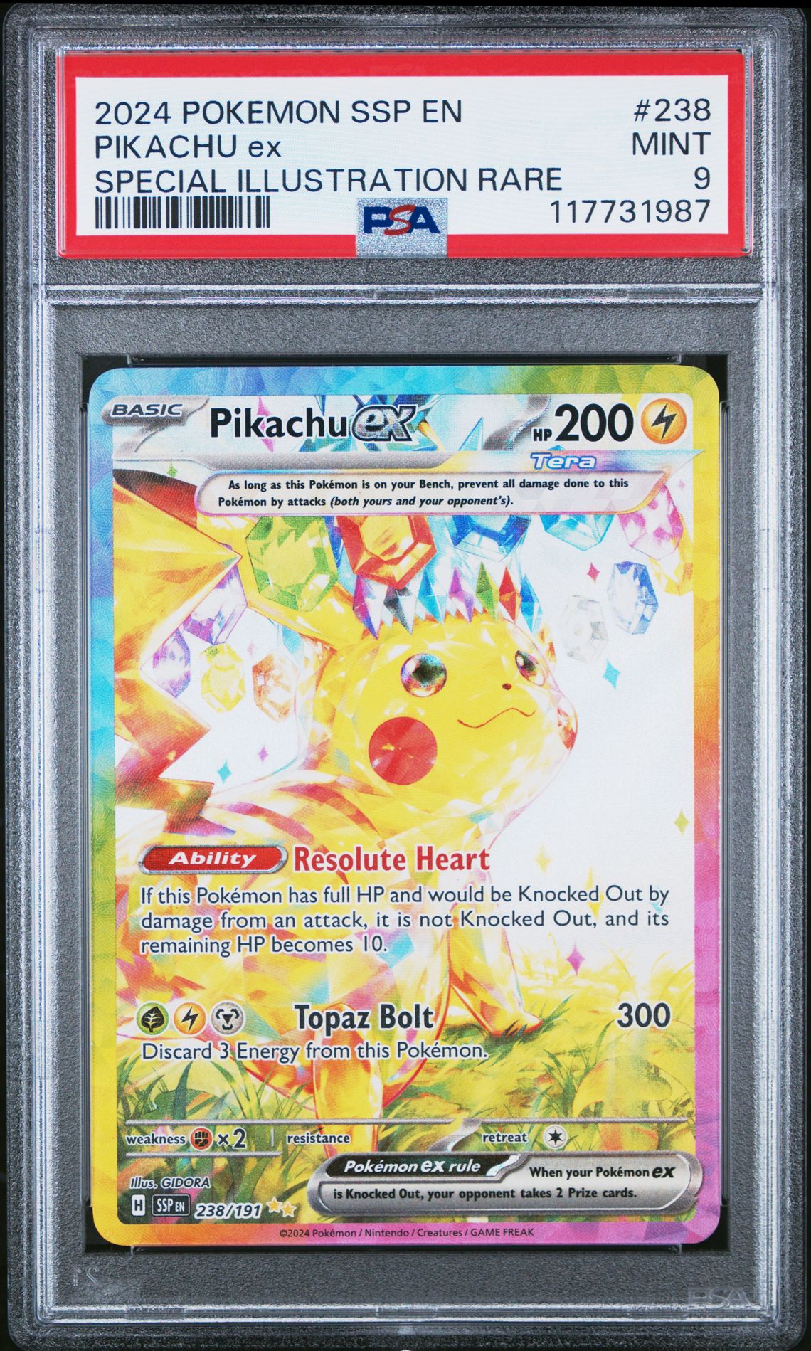 2024 Pokemon Ssp En-Surging Sparks Pikachu Ex #238 (Special Illustration Rare) Mint 9 front