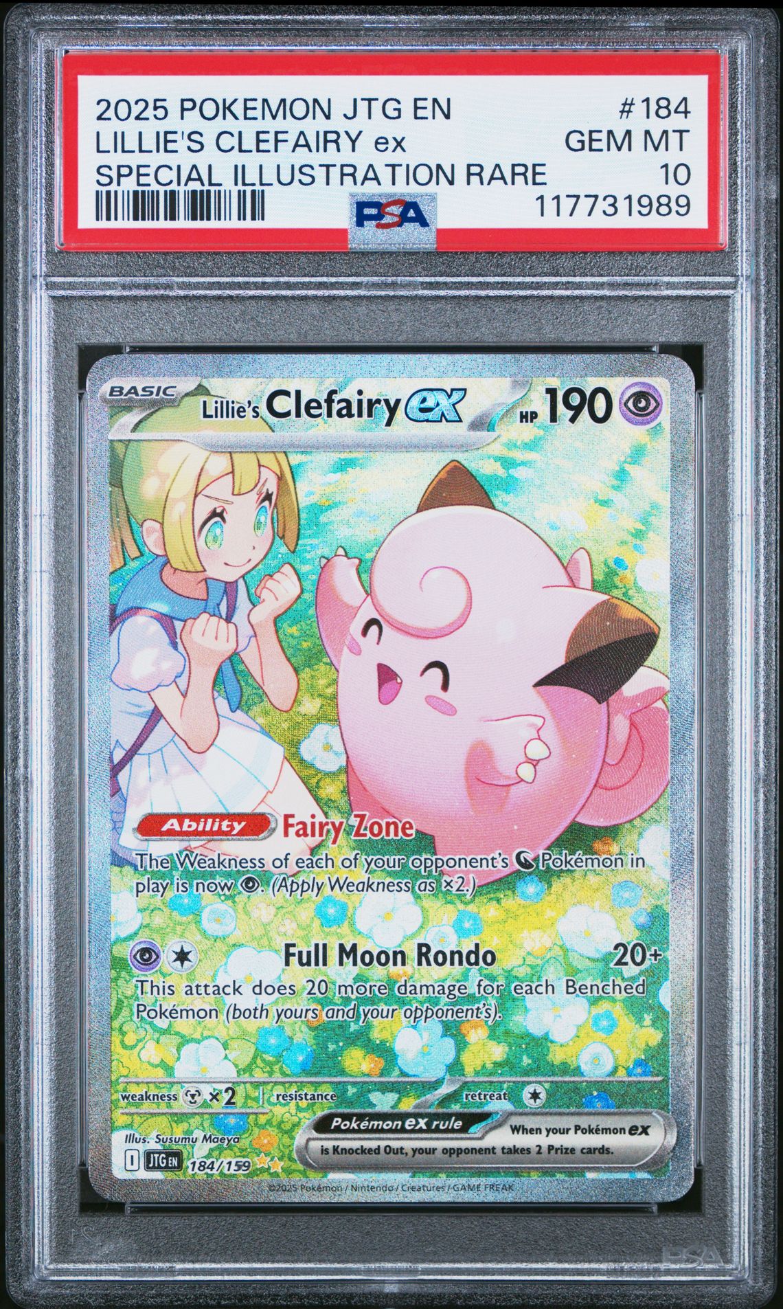 2025 Pokemon Jtg En-Journey Together Lillie's Clefairy Ex #184 (Special Illustration Rare) Gem Mt 10 front