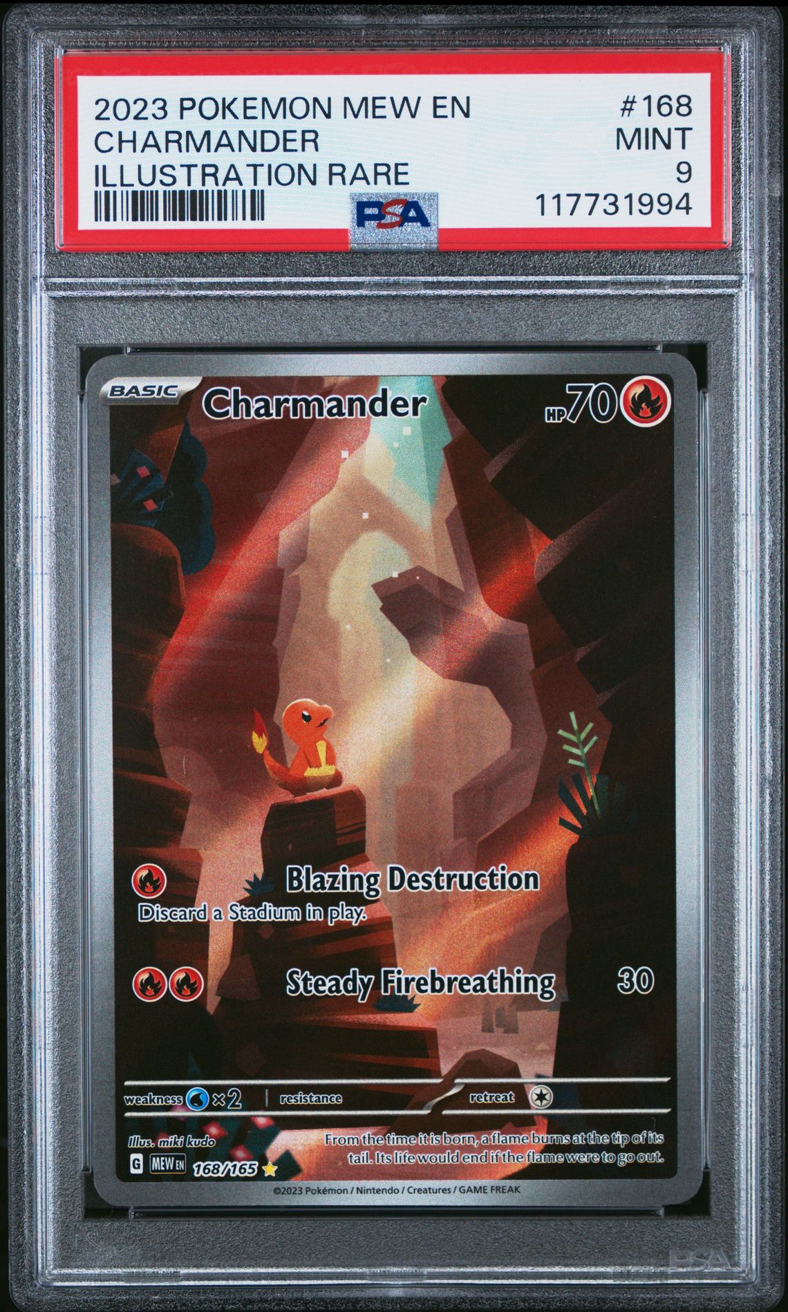 2023 Pokemon Mew En-151 Charmander #168 (Illustration Rare) Mint 9 front