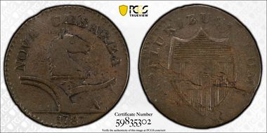 1787 NJ 1/2P Deer Head, Maris 34-J N1BN