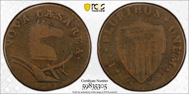 1787 NJ 1/2P Largest Head, Maris 53-j VG10BN