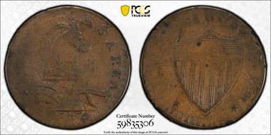 1787 NJ 1/2P Serpent Head, Maris 54-k F12BN