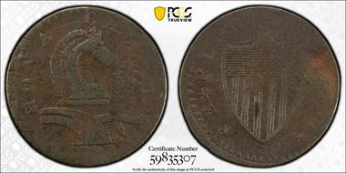 1787 NJ 1/2P Serpent Head, Maris 54-k VF20BN