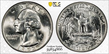 1952-D 25C Large D, FS-501 MS64