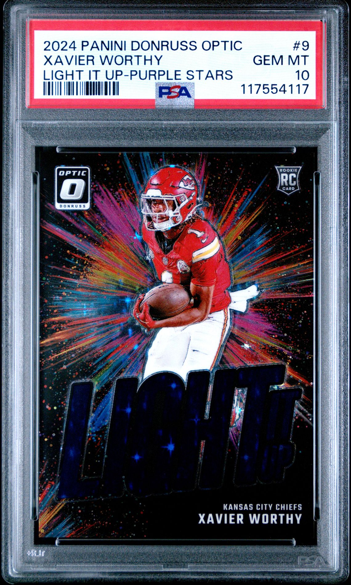 2024 Panini PANINI DONRUSS OPTIC LIGHT IT UP PURPLE STARS #9 Xavier Worthy front