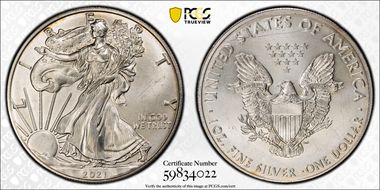 2021 $1 Silver Eagle - Type 1 MS63