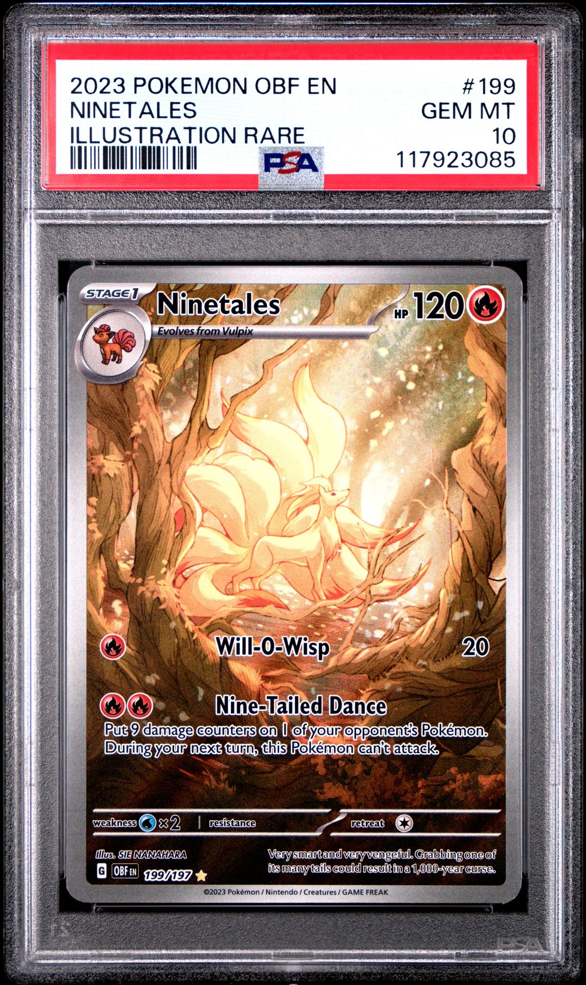 2023 Pokemon POKEMON OBF EN-OBSIDIAN FLAMES Illustration Rare #199 Ninetales front