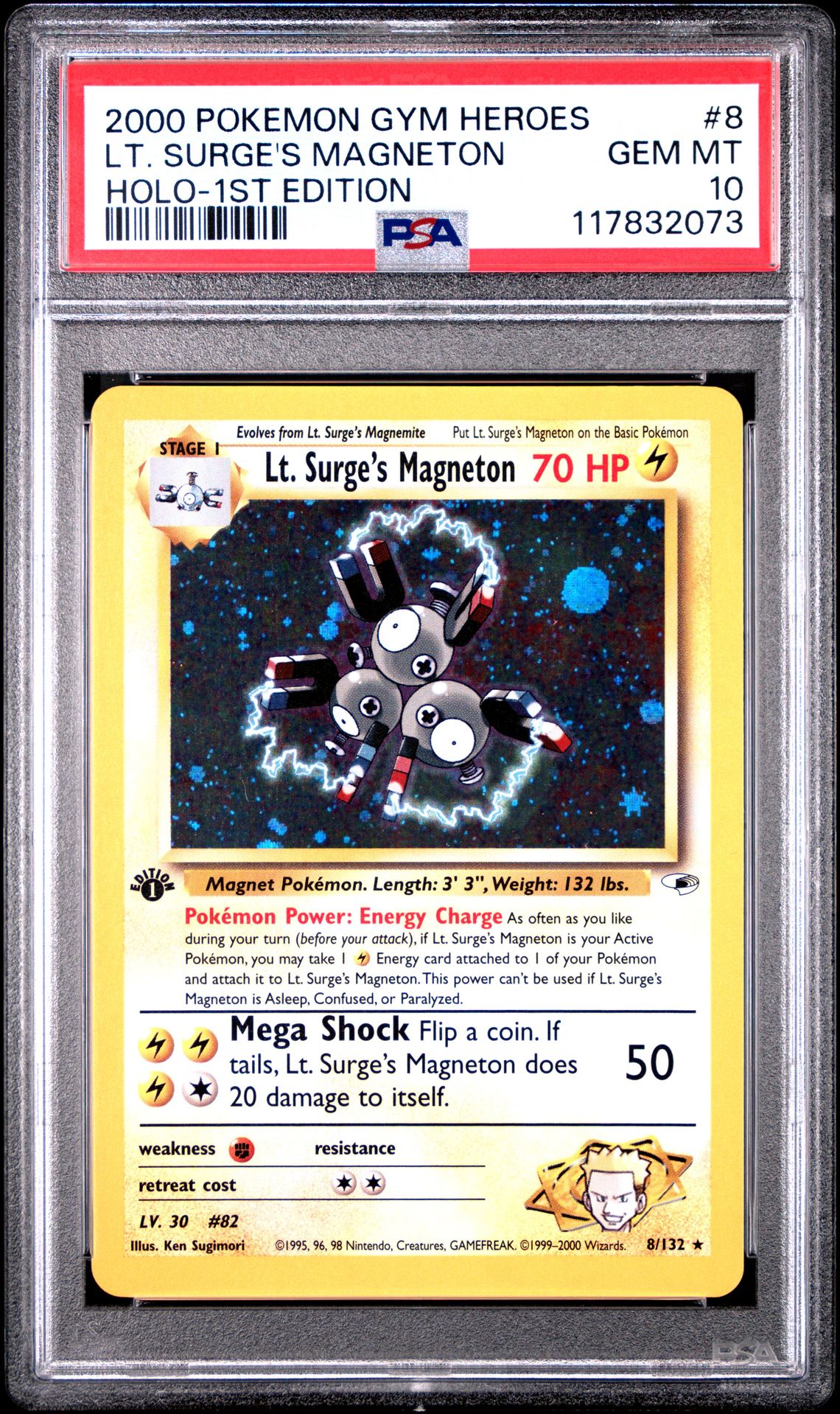 2000 Pokemon POKEMON GYM HEROES HOLO-1ST EDITION #8 Lt. Surge's Magneton front