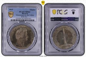 1833 Thaler Monument for the Fallen KM-763 MS64