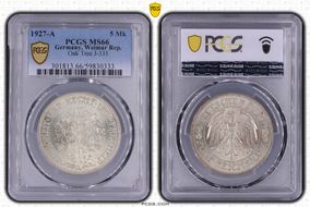 1927-A 5 Mk Oak Tree J-331 MS66