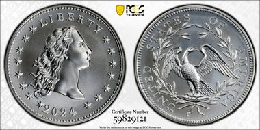 2024 Medal Flowing Hair Ag 230th Anniversary MS69