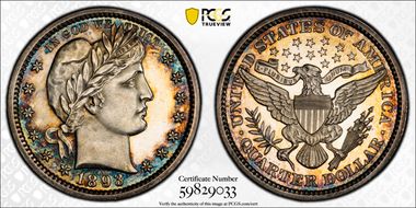 1893 25C PR64CAM