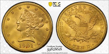 1901-S $10 MS65+