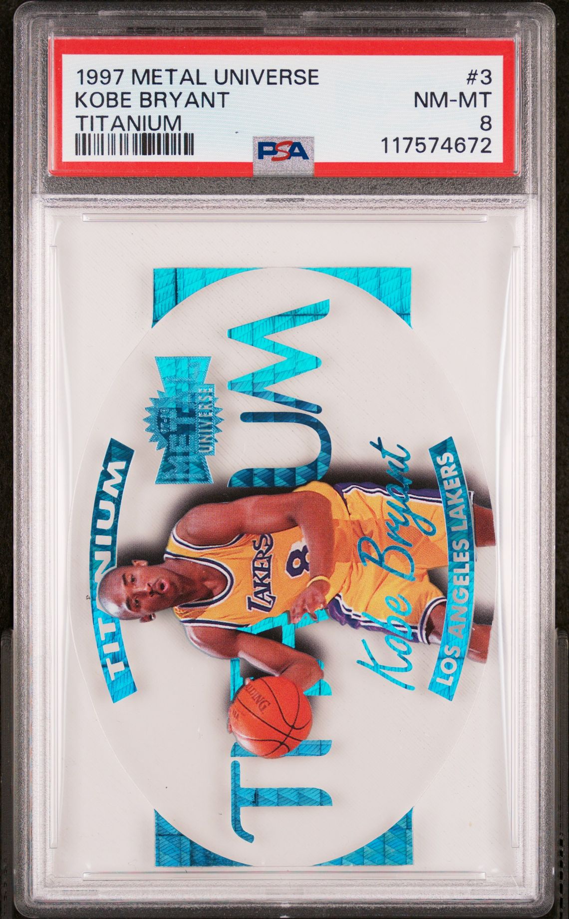 1997 Metal Universe Titanium Kobe Bryant #3 (Titanium) Nm-Mt 8 front