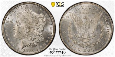 1878-S $1 VAM 18A, Spaghetti Wings MS62