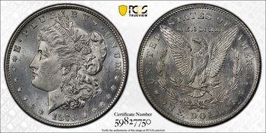 1878-S $1 VAM 18A, Spaghetti Wings MS63