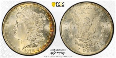 1878-S $1 VAM 19A, Torn Bonnet MS65