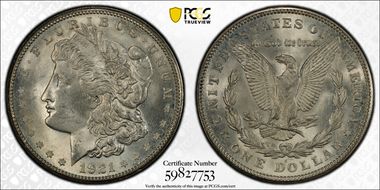 1921-S $1 VAM 1B-6, Thorn Head MS65