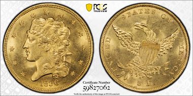 1836 $5 MS64