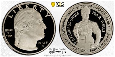 2025-S 25C Ida B. Wells PR70DCAM