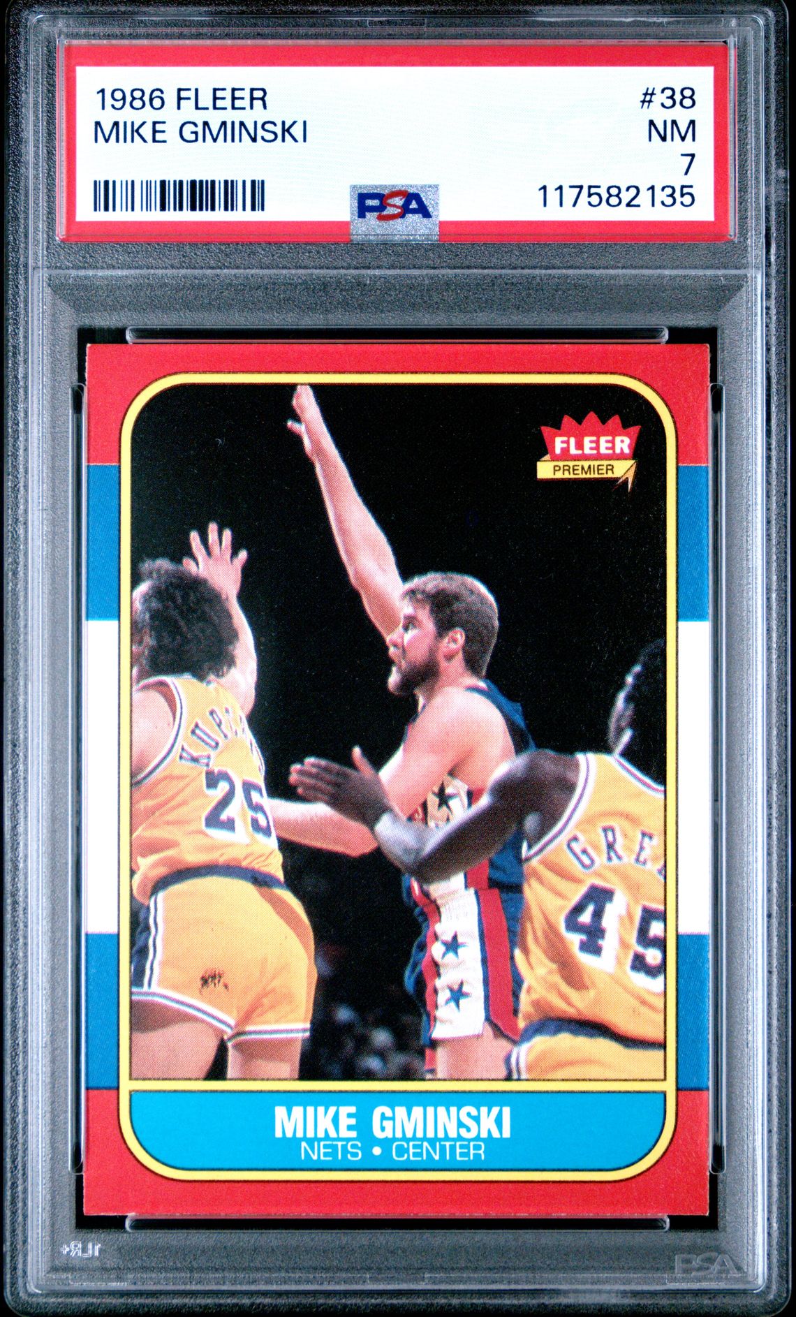 1986 Fleer Mike Gminski #38 Nm 7 front