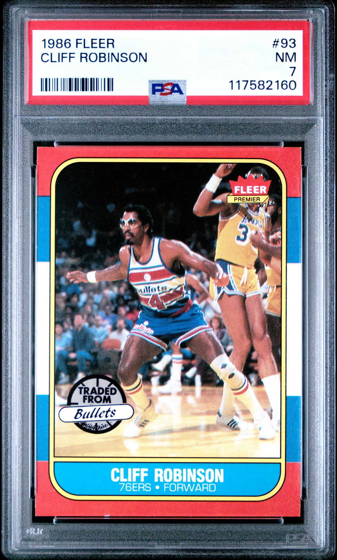 1986 Fleer Cliff Robinson #93 Nm 7 front