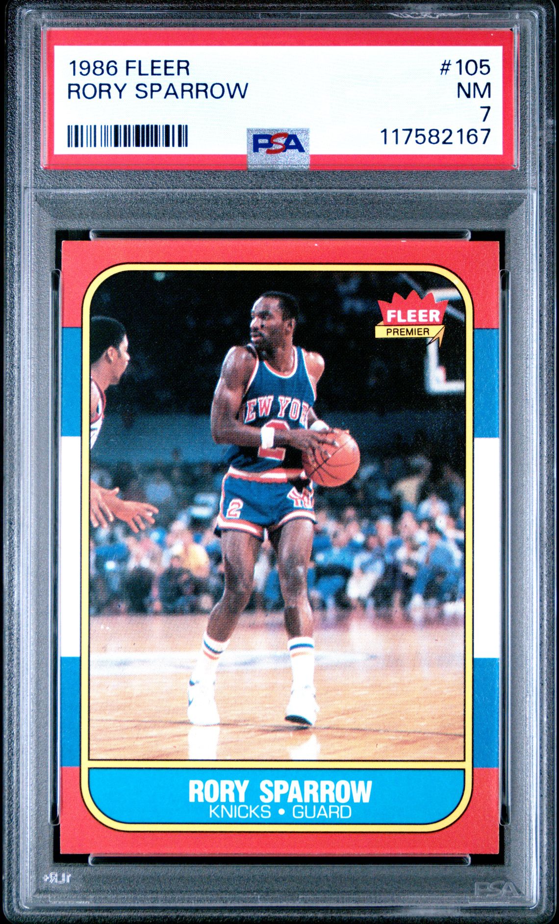 1986 Fleer Rory Sparrow #105 Nm 7 front